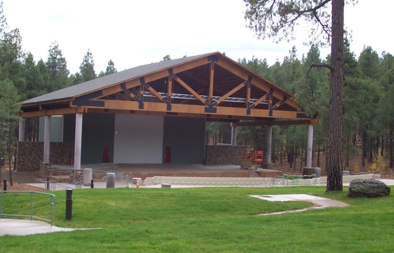 Roof over the amphitheater stage